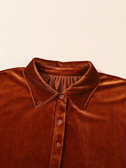 Boho Retro Vintage 60's Velvet Velour Red Grey Charcoal Drop Sleeve Balloon Puff Loose Party Shirt Blouse