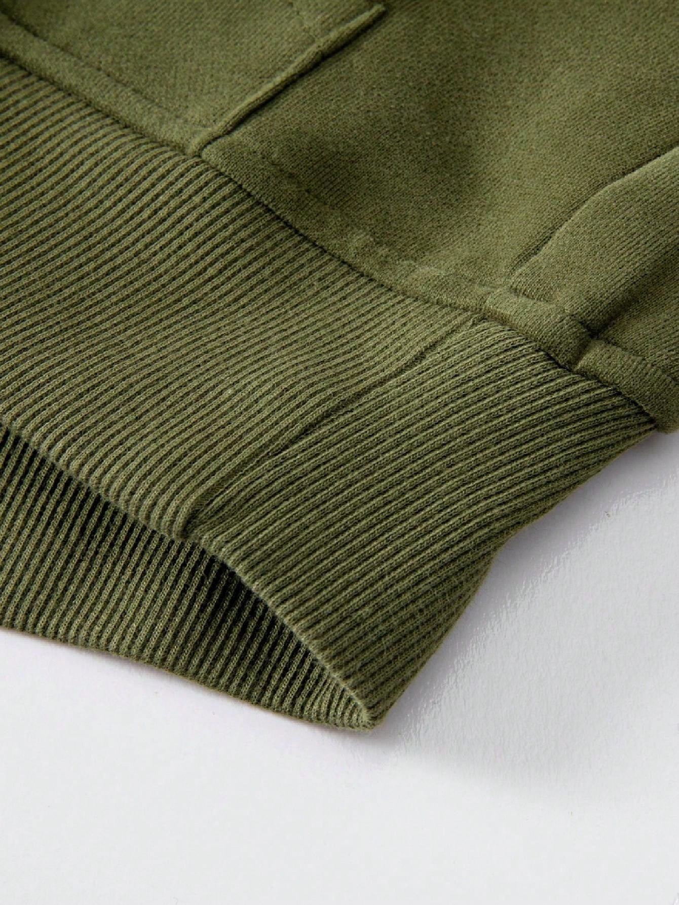 Boho Retro Vintage 90's Cotton Stand Collar  Solid Kangaroo Front Pocket Thumbhole Long Sleeve Zip Up Top Sweatshirt Pullover