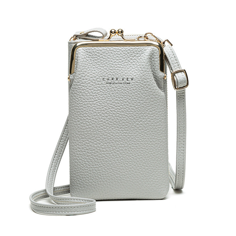 Fashion Lychee Pattern Solid Color Crossbody Bag | Premium Pebbled Texture Shoulder Bag | Minimalist Diagonal Sling Purse for Women | Elegant Daily Travel Messenger Bag