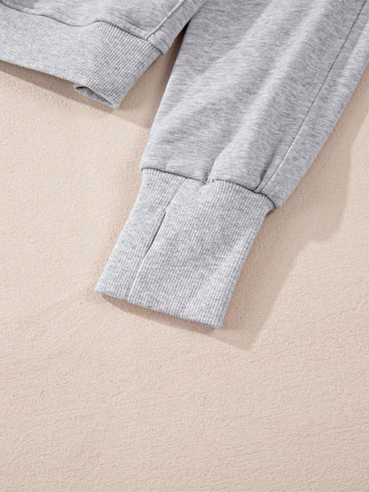 Boho Retro Vintage 90's Cotton Stand Collar  Solid Kangaroo Front Pocket Thumbhole Long Sleeve Zip Up Top Sweatshirt Pullover