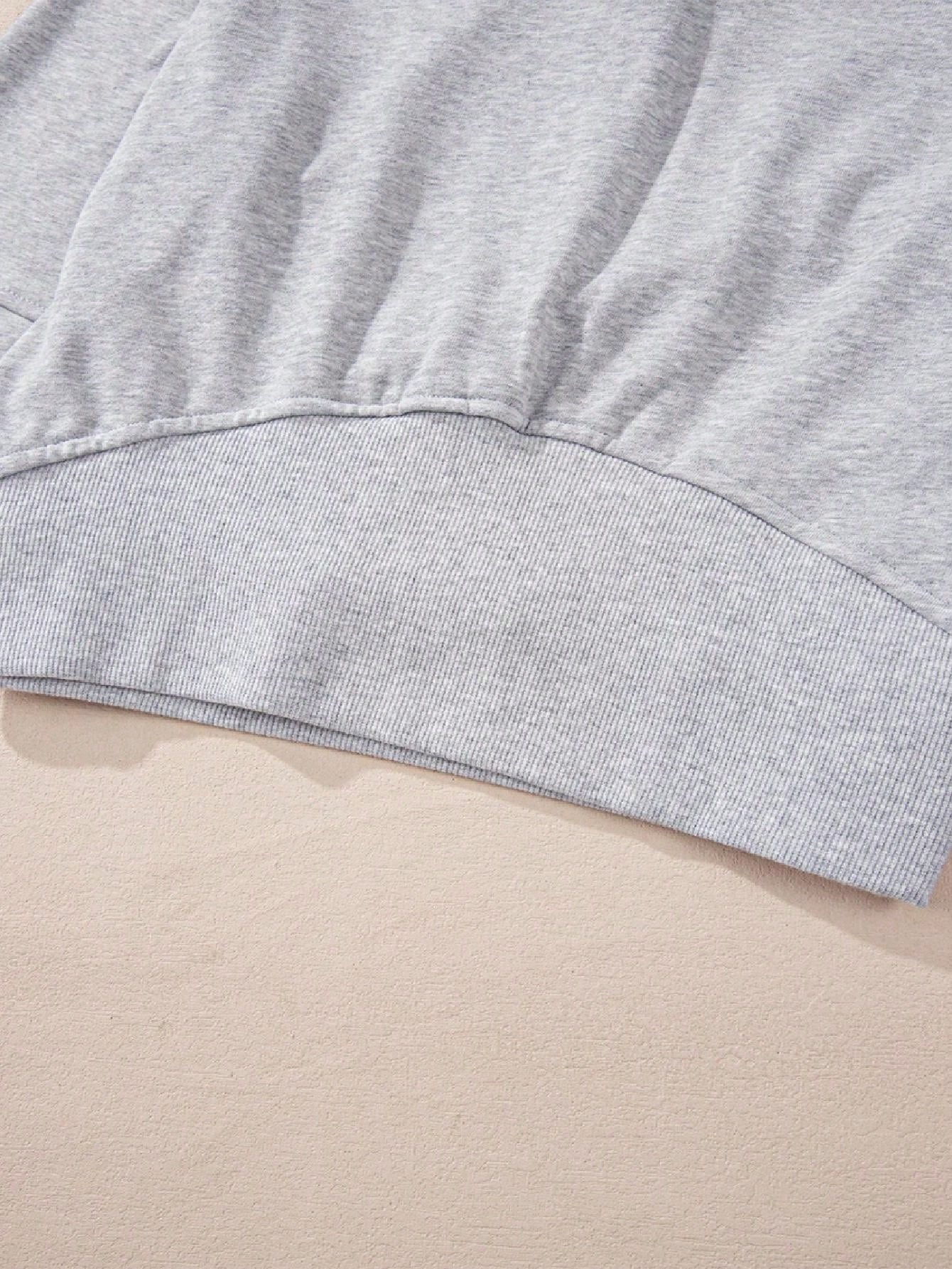 Boho Retro Vintage 90's Cotton Stand Collar  Solid Kangaroo Front Pocket Thumbhole Long Sleeve Zip Up Top Sweatshirt Pullover