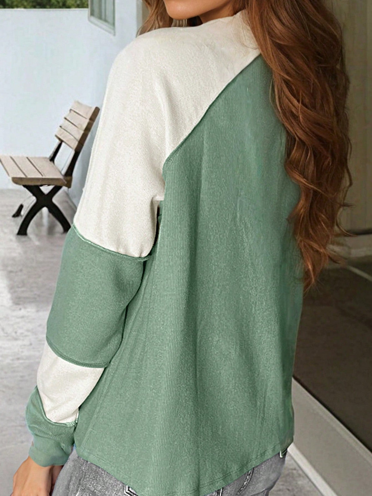 Boho Retro Dolman 60's Color Block Lace Color Block Lantern Sleeve Style Viscose Mixed Long Sleeve Shirt Top Small To 2XL Plus