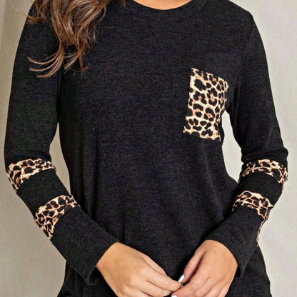 Boho Retro 90's Vintage Out Stitch Raglan Sleeve Cuff Paisley Plaid Checker Christmas Stripe Leopard  Accented Knit Top Shirt Blouse