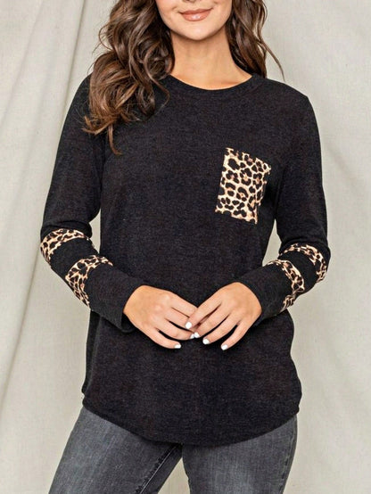 Boho Retro 90's Vintage Out Stitch Raglan Sleeve Cuff Paisley Plaid Checker Christmas Stripe Leopard  Accented Knit Top Shirt Blouse