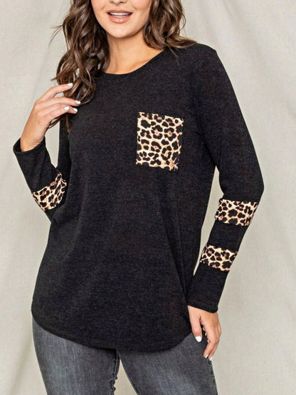 Boho Retro 90's Vintage Out Stitch Raglan Sleeve Cuff Paisley Plaid Checker Christmas Stripe Leopard  Accented Knit Top Shirt Blouse