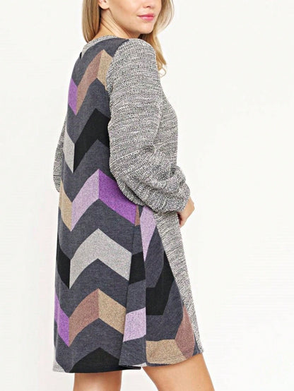 Boho Retro Preppy Tweed  Classic Cotton Mix Ivory  Pink And Blue Threads Short Sleeve Shift Pocket  Dress Small To 3XL Plus