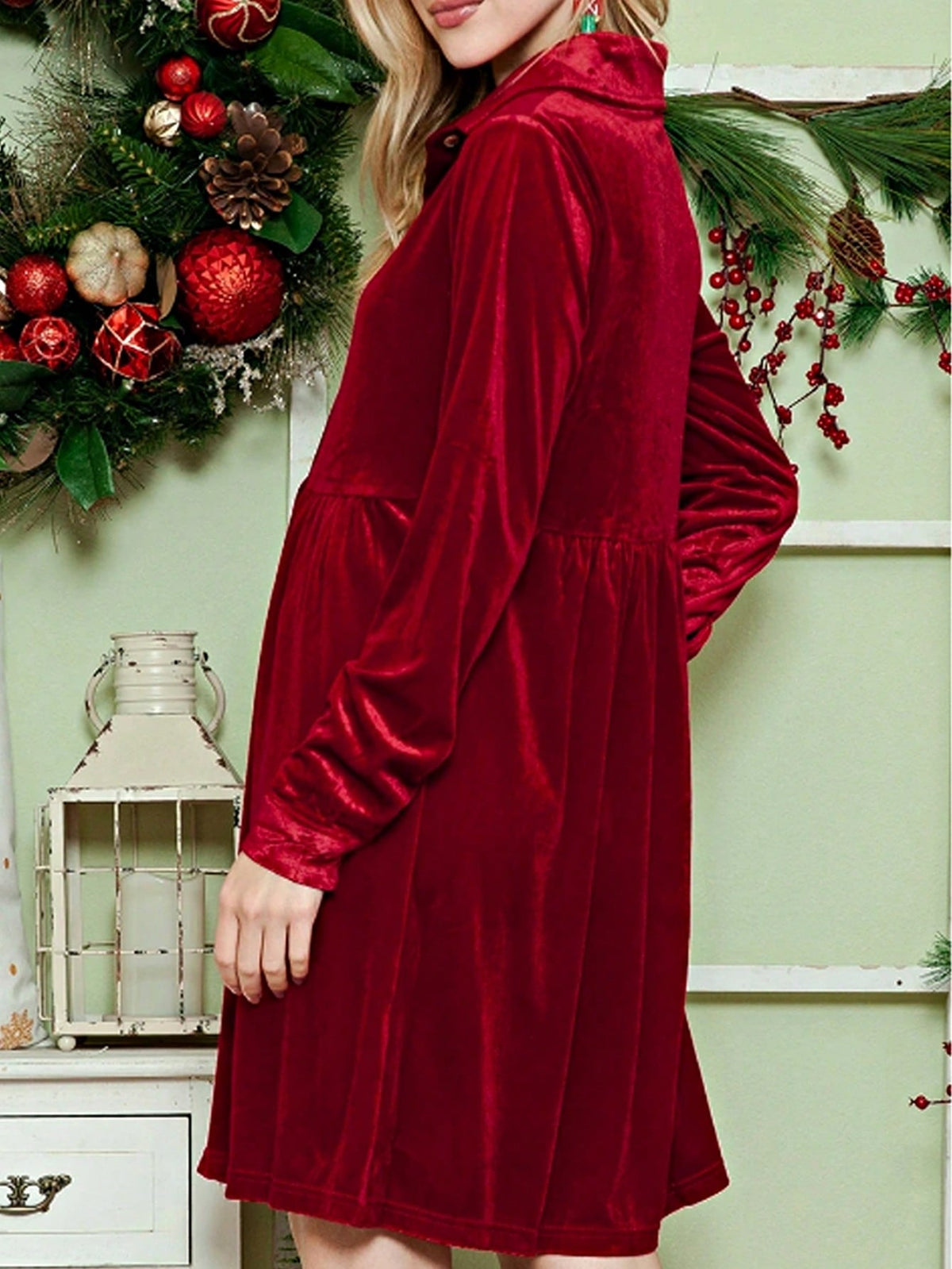 Boho Retro Vintage 60's Velvet Velour Red Grey Charcoal Drop Sleeve Balloon Puff Loose Party Shirt Blouse