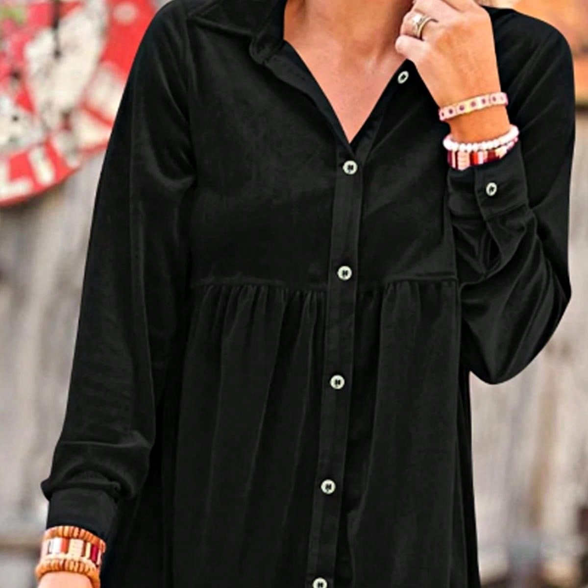 Boho Retro Vintage 60's Velvet Velour Red Grey Charcoal Drop Sleeve Balloon Puff Loose Party Shirt Blouse