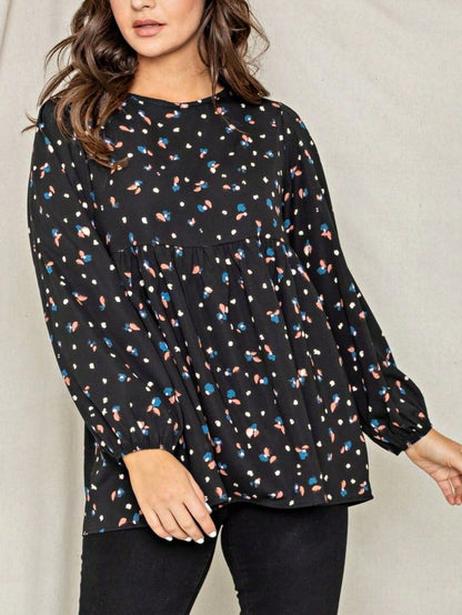 Boho Retro 90's Dot Baby Doll Tiered Ruffle Swing Black Brown Woven Fall Dress Small To 3XL Plus