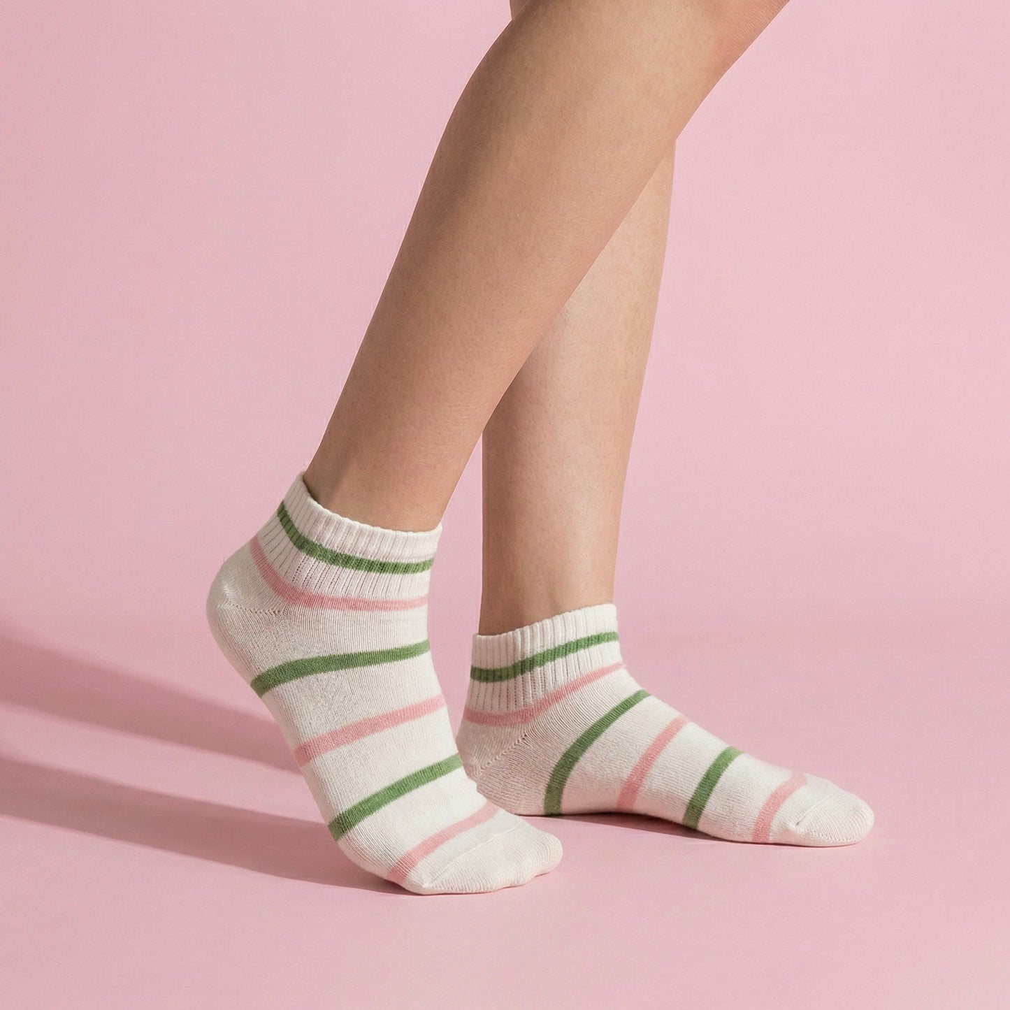 Anna-Kaci 5 Pairs Women's Low Cut Ankle Socks with Polka Dot and Stripe Patterns Soft Cotton Anti-Pilling Casual Everyday Style