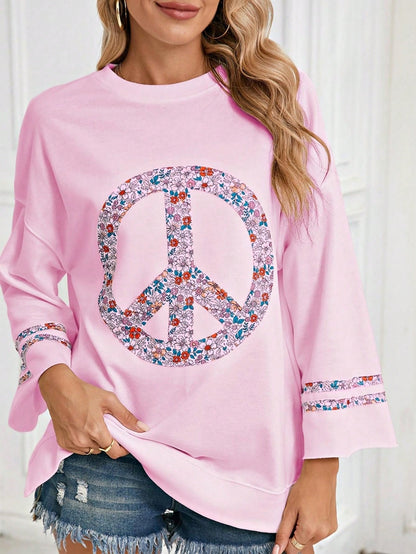 Boho Retro Vintage 60's Vibe Cream Cotton Raglan Lantern Bubble Puff  Sleeve  Floral Rib Patchwork Top Sweat Shirt Blouse