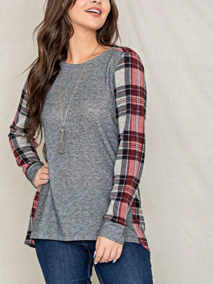 Boho Retro 90's Vintage  Bandana Paisley Olive Burgundy Cute Side Cut Knit Top Blouse Cool Tunic