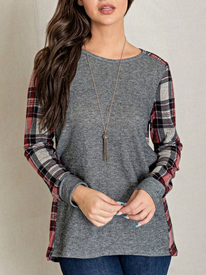 Boho Retro 90's Vintage  Bandana Paisley Olive Burgundy Cute Side Cut Knit Top Blouse Cool Tunic