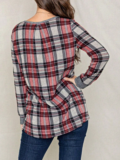 Boho Retro 90's Vintage  Bandana Paisley Olive Burgundy Cute Side Cut Knit Top Blouse Cool Tunic