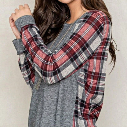 Boho Retro 90's Vintage  Bandana Paisley Olive Burgundy Cute Side Cut Knit Top Blouse Cool Tunic