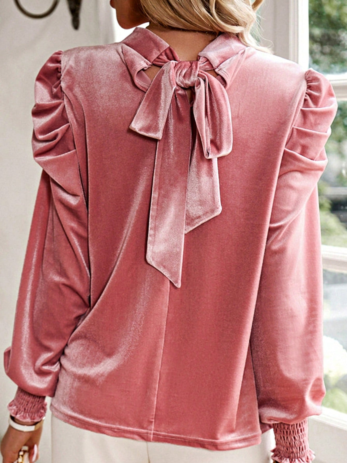 Boho Retro Vintage 60's Velvet Velour Red Grey Charcoal Drop Sleeve Balloon Puff Loose Party Shirt Blouse