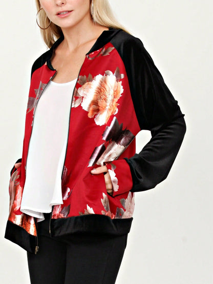 Boho Vintage 90s Vibe Tie Dye Retro Solid Floral Black Long Sleeve Bomber Cardigan Zip Up Yellow Pink Patchwork Multi Print Jacket