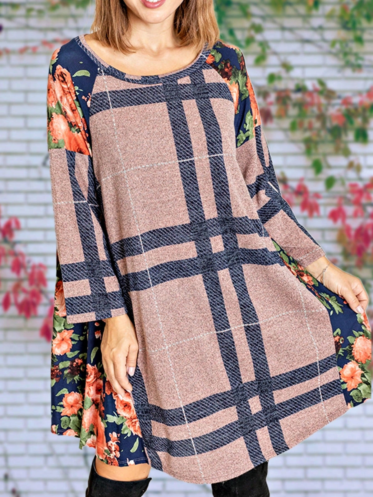 Boho Retro Classic Cap Sleeve Raglan Contrast  Stripe Green Red Navy Pink Grey Tunic Dress