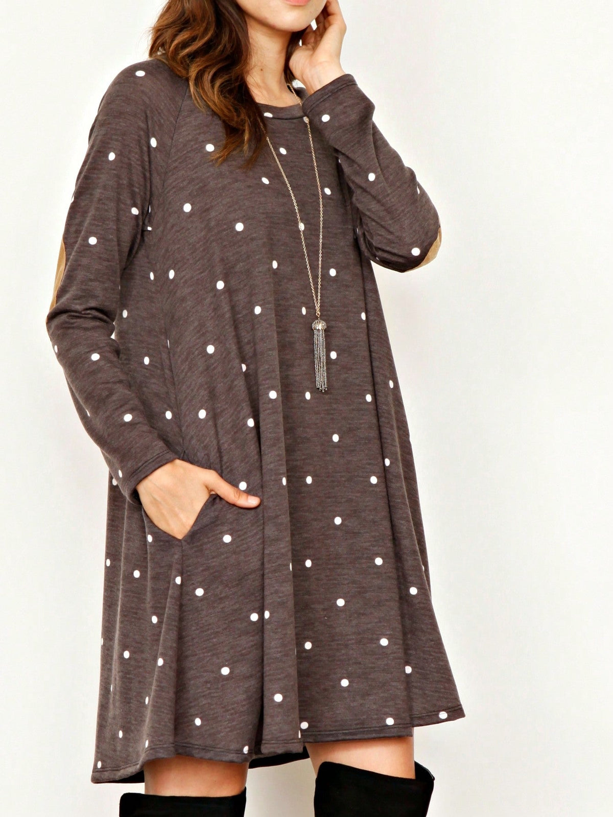 Boho Retro 90's Vintage Leopard Black Brown V Neck Empire Waist  Bubble Puff Long Sleeve Tunic Top