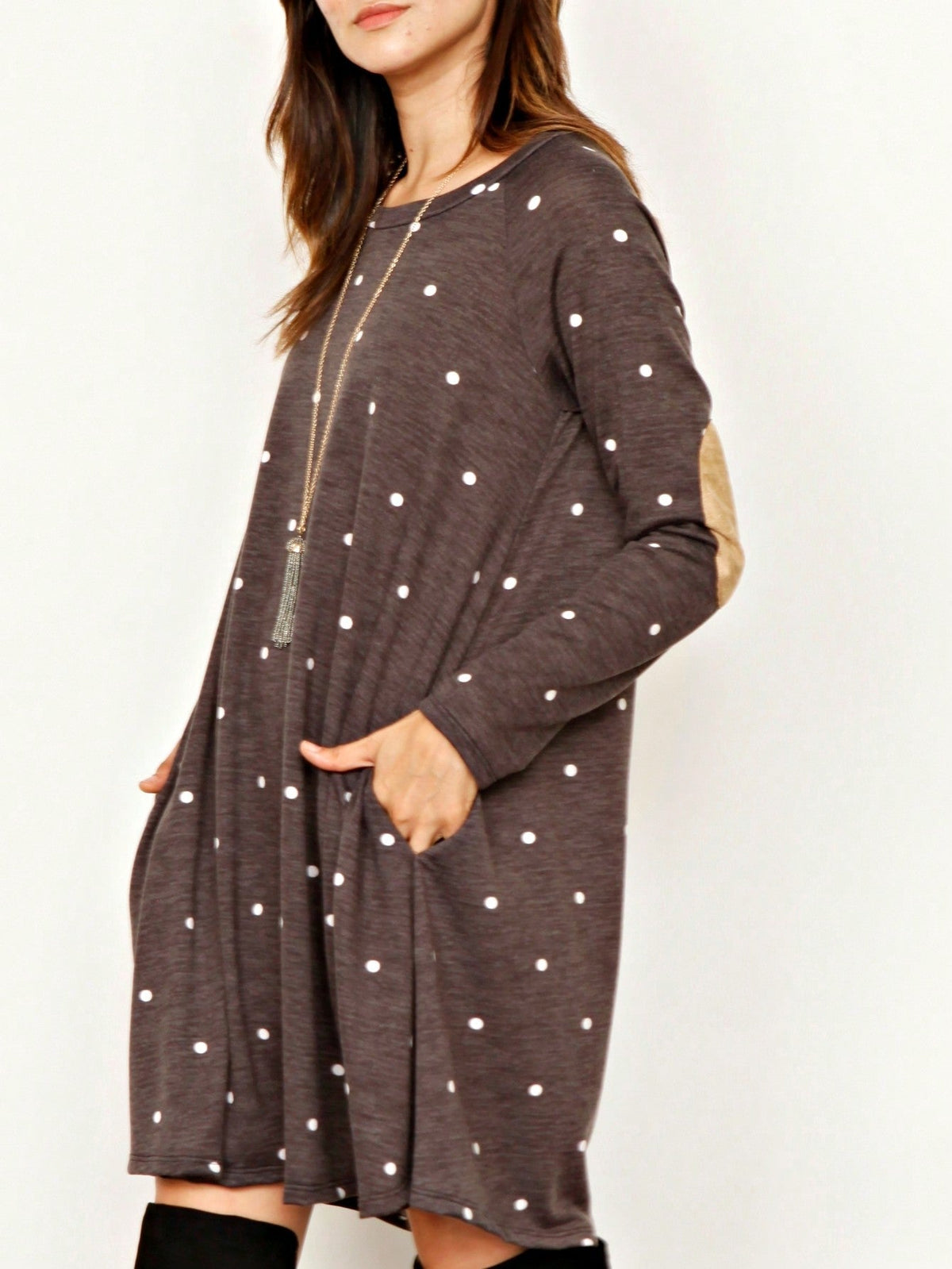 Boho Retro 90's Vintage Leopard Black Brown V Neck Empire Waist  Bubble Puff Long Sleeve Tunic Top