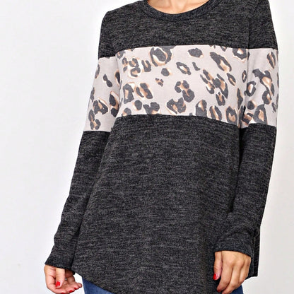Boho Retro 90's Vintage  Preppy V Stitch  Stripe Knit Contrast Binding Brushed Soft Floral Raglan Sleeve Tunic Top Pullover Only
