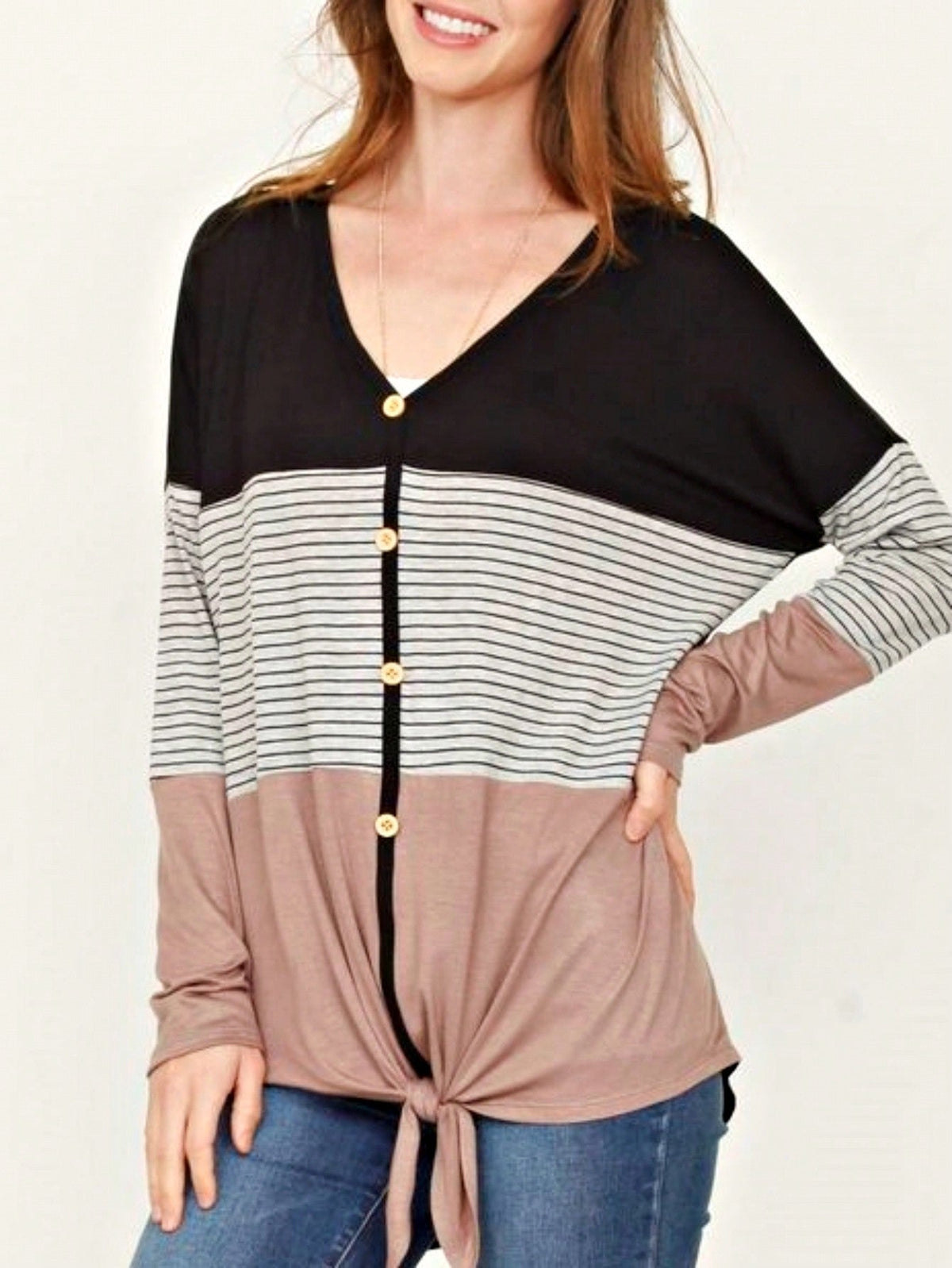 Boho Vintage Stripe Cute Baby Doll High And Low Top Blouse Tunic With Side Slit Small To 3 XL Plus