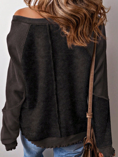 Boho Retro 60's Cotton Mix  Drop Shoulder Mineral Acid Washed Oversized Mock Neck Dolman T Shirt Top  Sweat Shirt