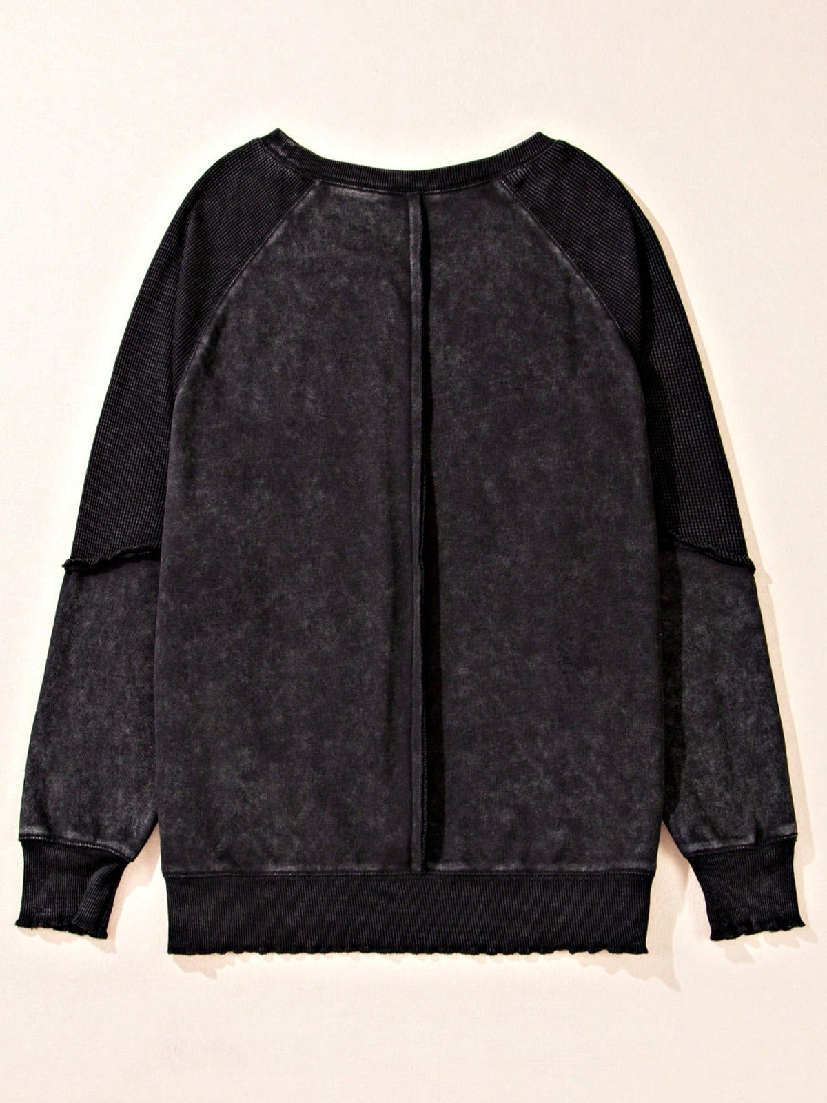 Boho Retro 60's Cotton Mix  Drop Shoulder Mineral Acid Washed Oversized Mock Neck Dolman T Shirt Top  Sweat Shirt