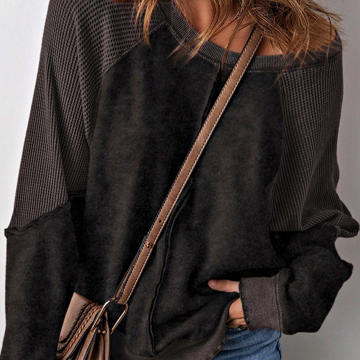 Boho Retro 60's Cotton Mix  Drop Shoulder Mineral Acid Washed Oversized Mock Neck Dolman T Shirt Top  Sweat Shirt