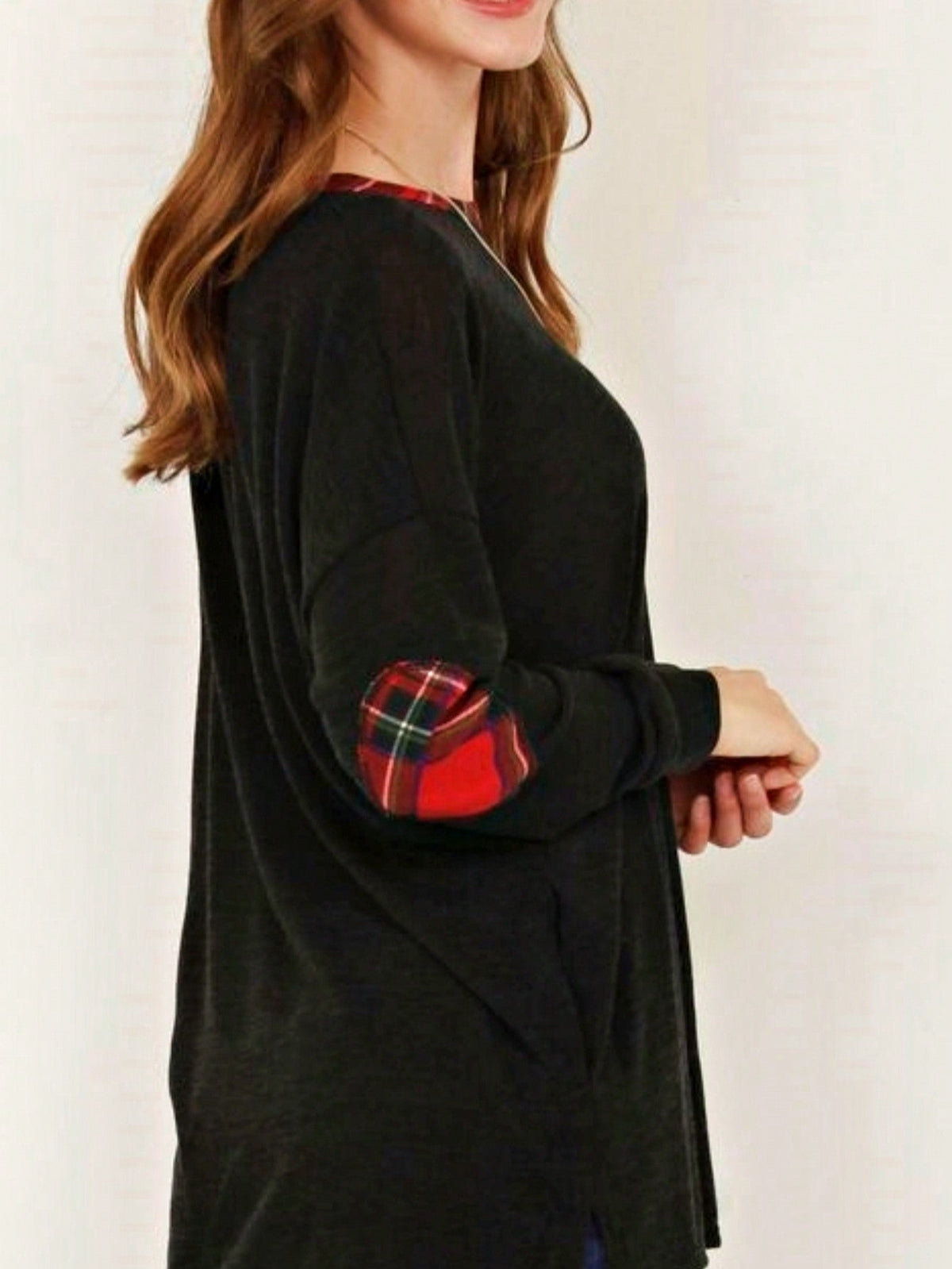 Boho Retro 90's Vintage  Bandana Paisley Olive Burgundy Cute Side Cut Knit Top Blouse Cool Tunic
