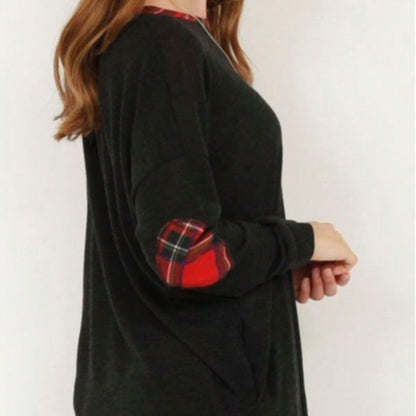 Boho Retro 90's Vintage  Bandana Paisley Olive Burgundy Cute Side Cut Knit Top Blouse Cool Tunic