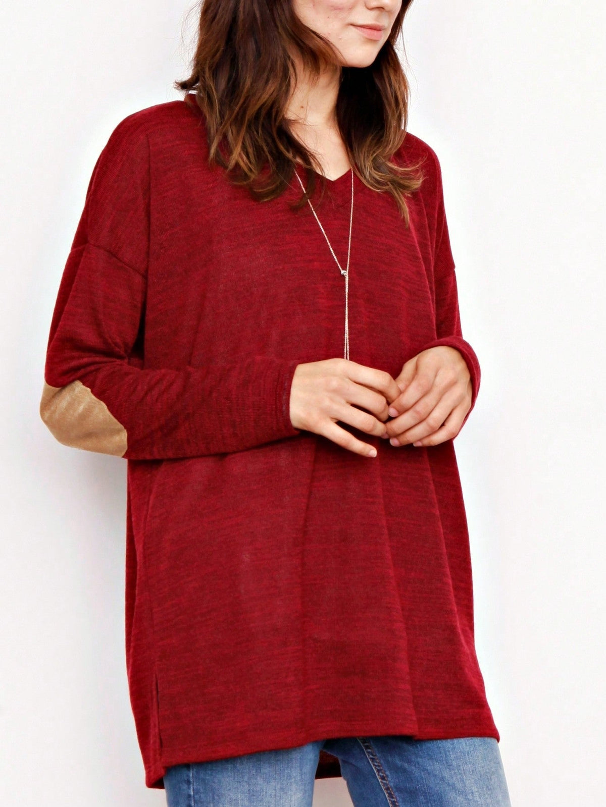 Boho Retro 90's Vintage  Bandana Paisley Olive Burgundy Cute Side Cut Knit Top Blouse Cool Tunic