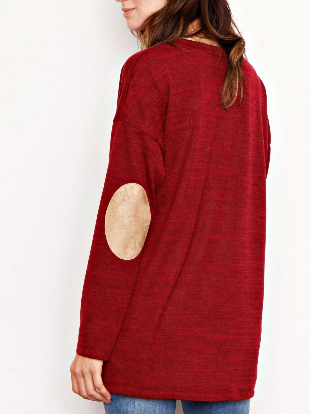 Boho Retro 90's Vintage  Bandana Paisley Olive Burgundy Cute Side Cut Knit Top Blouse Cool Tunic