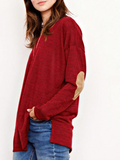 Boho Retro 90's Vintage  Bandana Paisley Olive Burgundy Cute Side Cut Knit Top Blouse Cool Tunic