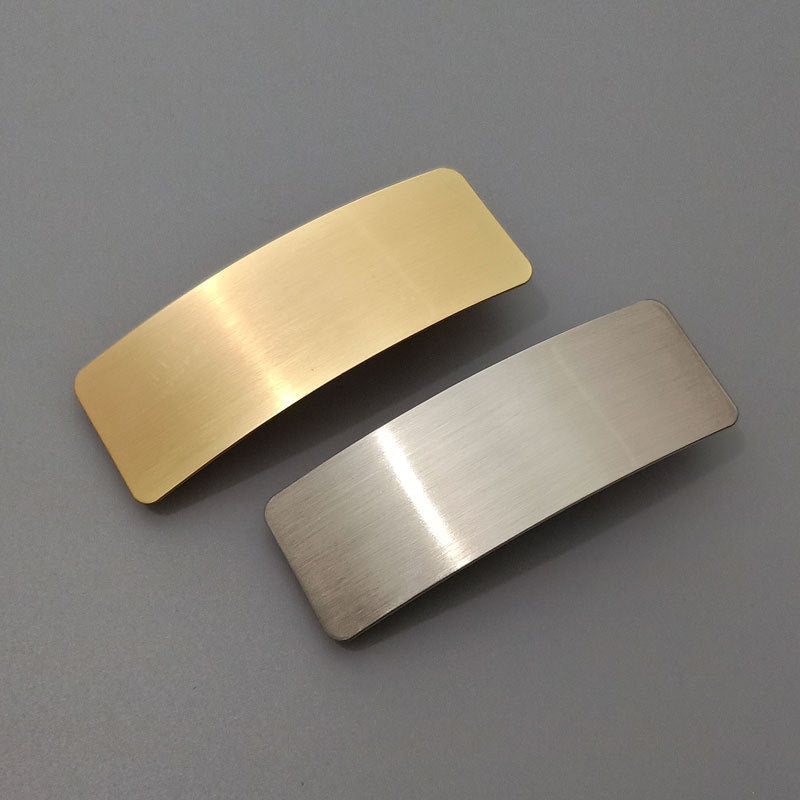 Brushed Metal Minimalist Barrettes | European & American Style Geometric Hair Clip | Normcore Temperament Ponytail Clip | Modern Ins Fashion Matte Hair Accessory