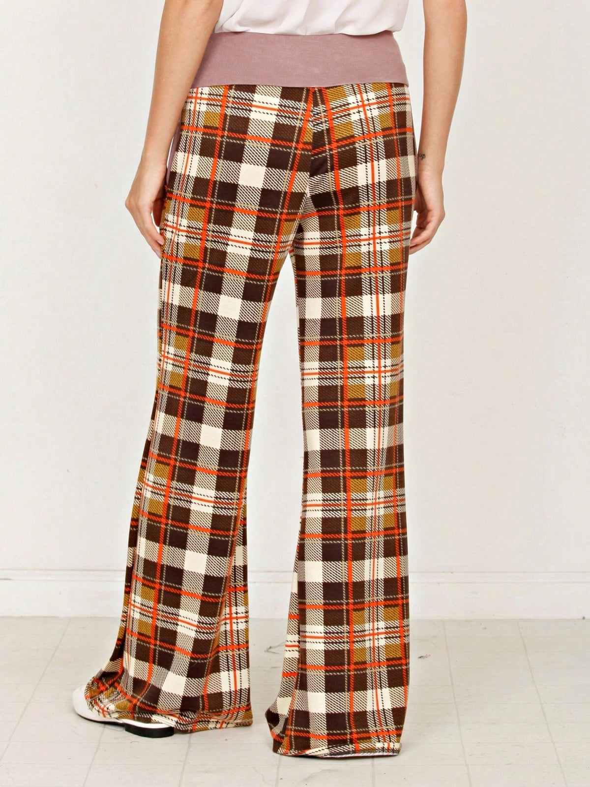 Floral Drawstring Fold Over Band Wide Leg Lounge Pants