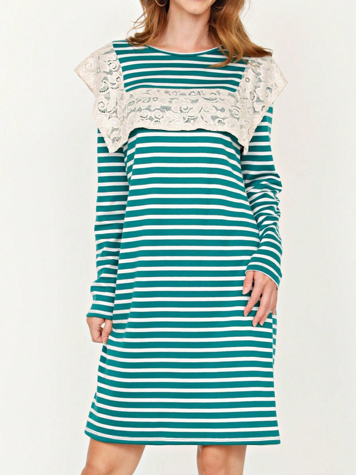 Boho Retro Classic Cap Sleeve Raglan Contrast  Stripe Green Red Navy Pink Grey Tunic Dress