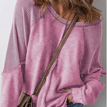 Boho Retro 60's Cotton Mix  Drop Shoulder Mineral Acid Washed Oversized Mock Neck Dolman T Shirt Top  Sweat Shirt