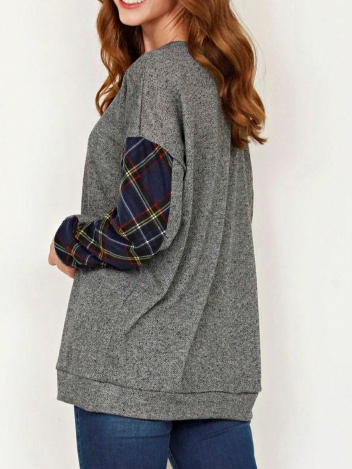 Boho Retro 90's Vintage V Stitch  Stripe Knit Contrast Binding Brushed Soft Stripe Raglan Sleeve Tunic Top Pullover