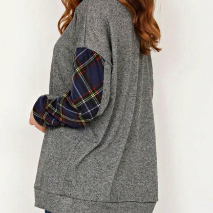 Boho Retro 90's Vintage V Stitch  Stripe Knit Contrast Binding Brushed Soft Stripe Raglan Sleeve Tunic Top Pullover