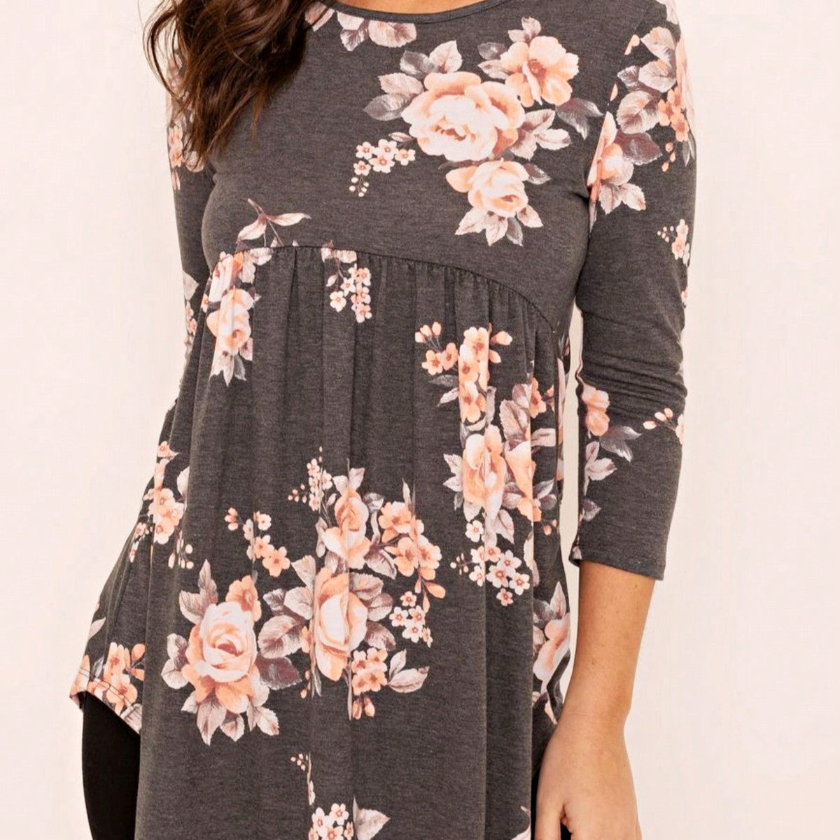 Boho Vintage Black  Charcoal Quilted PatchWork Pattern Raglan Ruffle Flare Sleeve Tunic Blouse Top Small To 3XL Plus