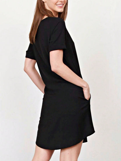 Boho Retro 90's Dot Baby Doll Tiered Ruffle Swing Black Brown Woven Fall Dress Small To 3XL Plus