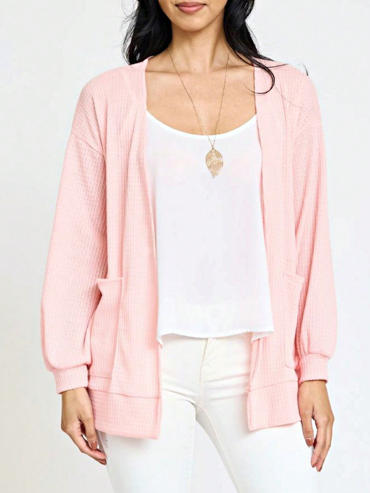 Boho Vintage Stripe Grey Violet Light Weight Three Quarter Sleeve  Knit Slouch Kimono Cardigan