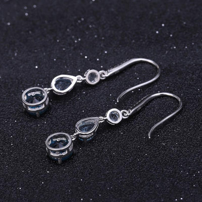 Fashionable Elegant Natural Gemstone Earrings | Genuine S925 Sterling Silver Studs | Luxury Crystal Drop Earrings for Women | Premium Hypoallergenic Fine Jewelry Gift