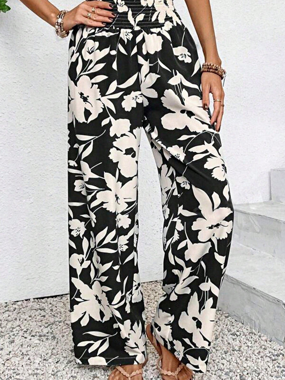 Boho Retro 90's Solid Black  Charcoal Viscose Shape High Waist Flared Leggings Pants