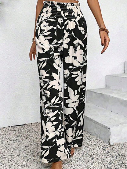 Boho Retro 90's Solid Black  Charcoal Viscose Shape High Waist Flared Leggings Pants