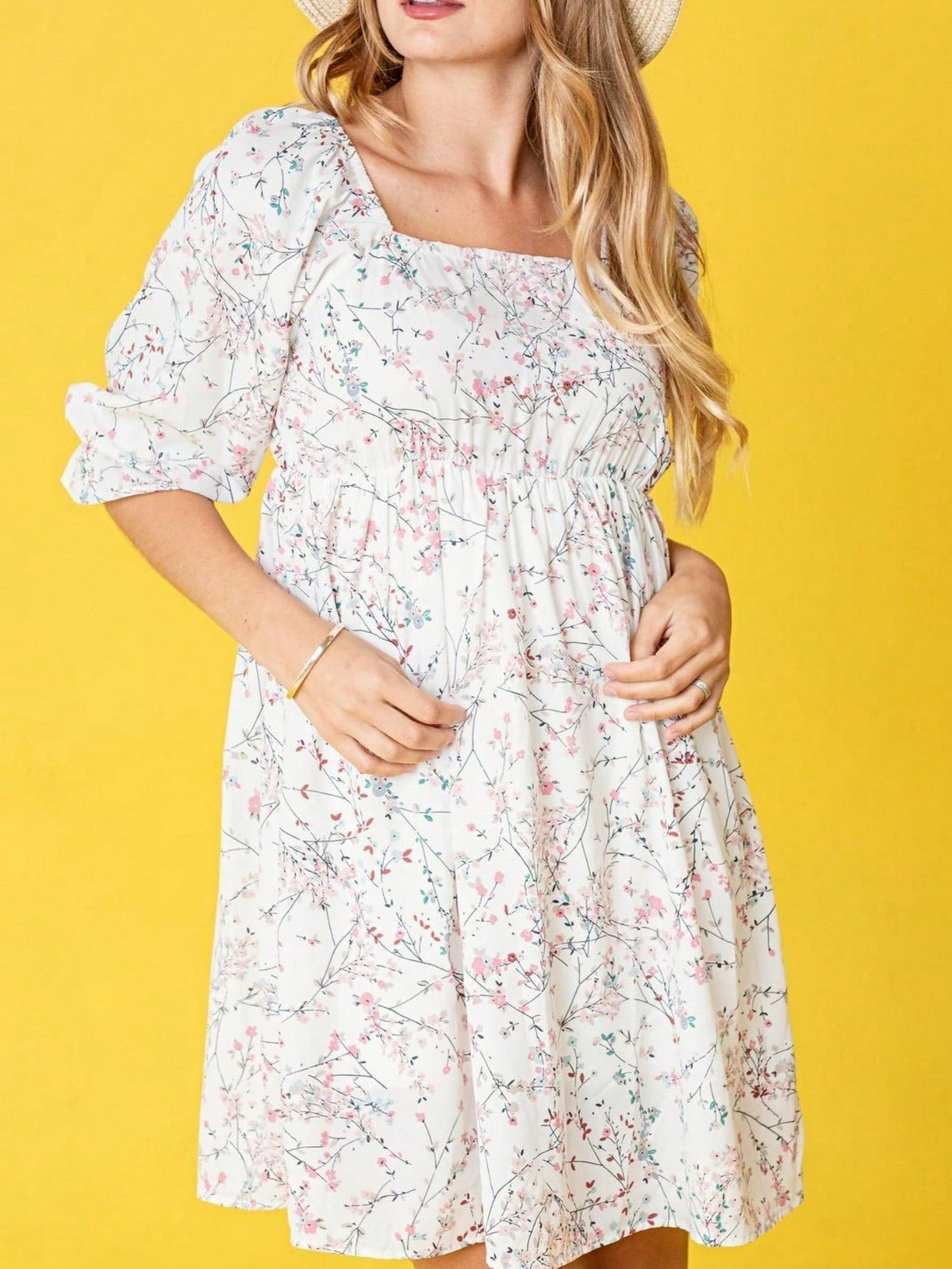 Boho Retro Tiered Tab Sleeve Beige Cream  Tiered Ruffle Swing Woven Dress Small To 3XL Plus