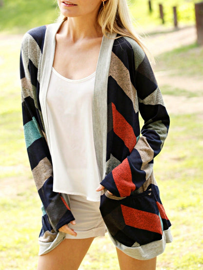 Boho Retro Peach Khaki Beige Floral Button  Puff Drop Shoulder Light Weight Terry Cardigan Small To 3 XL PLUS