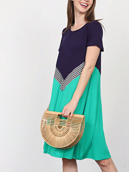 Boho Retro Mint Yellow Green Raglan Ruffle Sleeve Rayon Aline Cool Summer Tunic Dress With Pocket