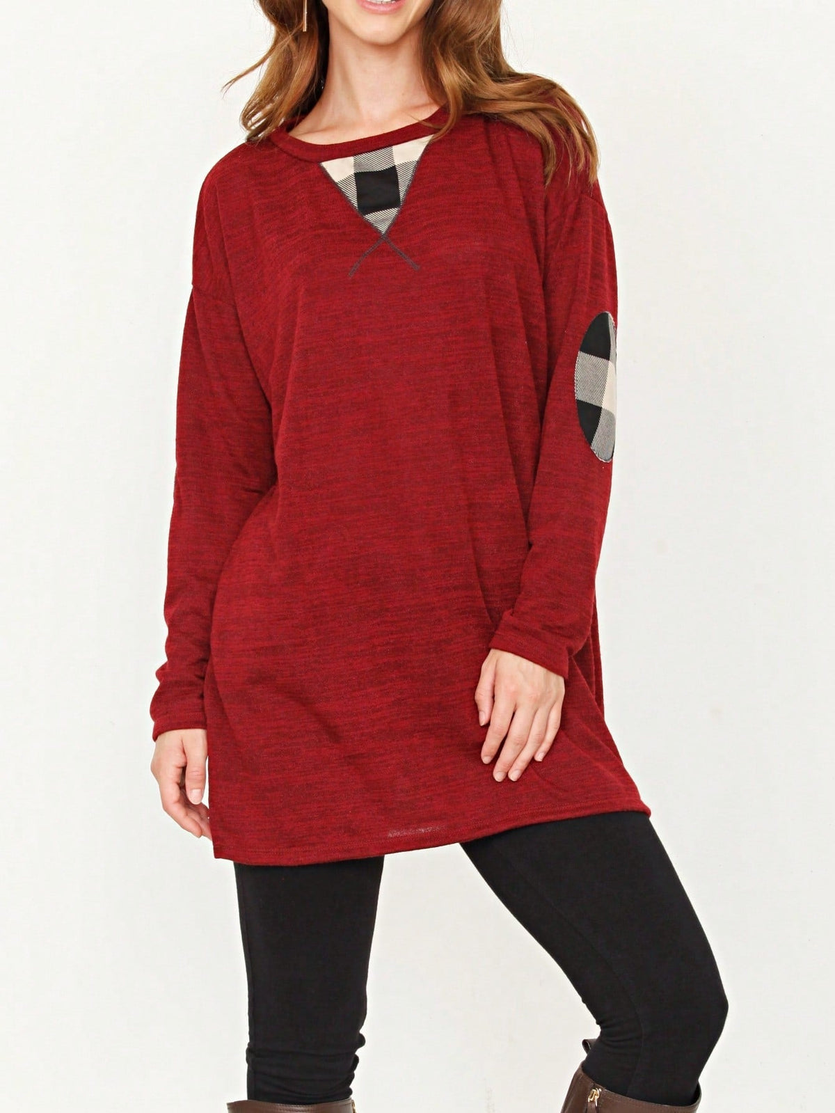 Boho Retro 90's Vintage  Bandana Paisley Olive Burgundy Cute Side Cut Knit Top Blouse Cool Tunic